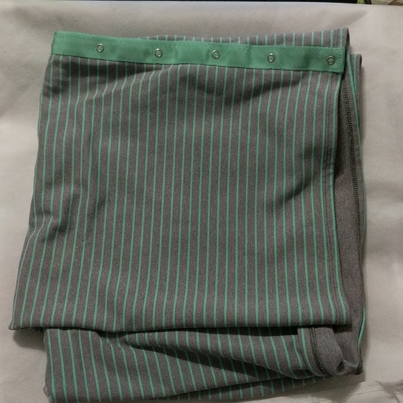 Lululemon Vinyasa Rulu Scarf Menthol Mint Green Heather Grey Stripe Reversible - Picture 3 of 5